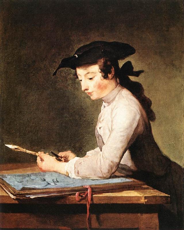 jean-Baptiste-Simeon Chardin The Draughtsman oil painting image